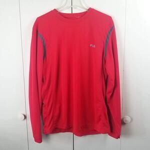Men's XL FILA Red Long Sleeve Crewneck Sport Shirt
